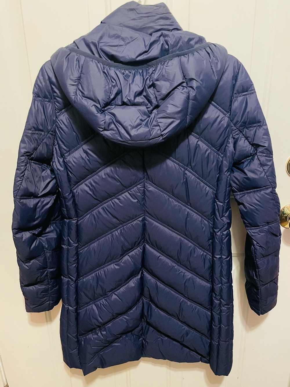 Michael Michael Kors Navy Packable Down Jacket with Gold Zipper - Picture 5 of 6